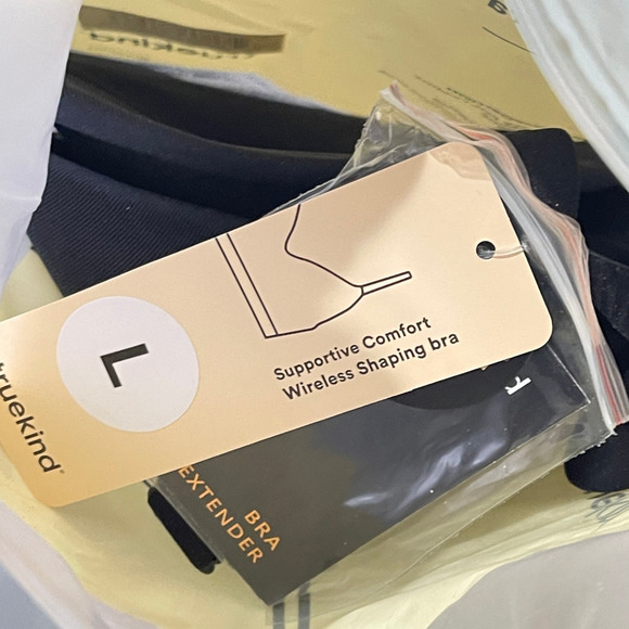 TRUEKIND 10210 Supportive Comfort Wireless Shaping Bra Black Womens Large NWT - Picture 4 of 8